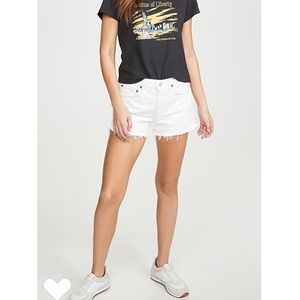 Agolde Parker Vintage Cut Off Shorts in White